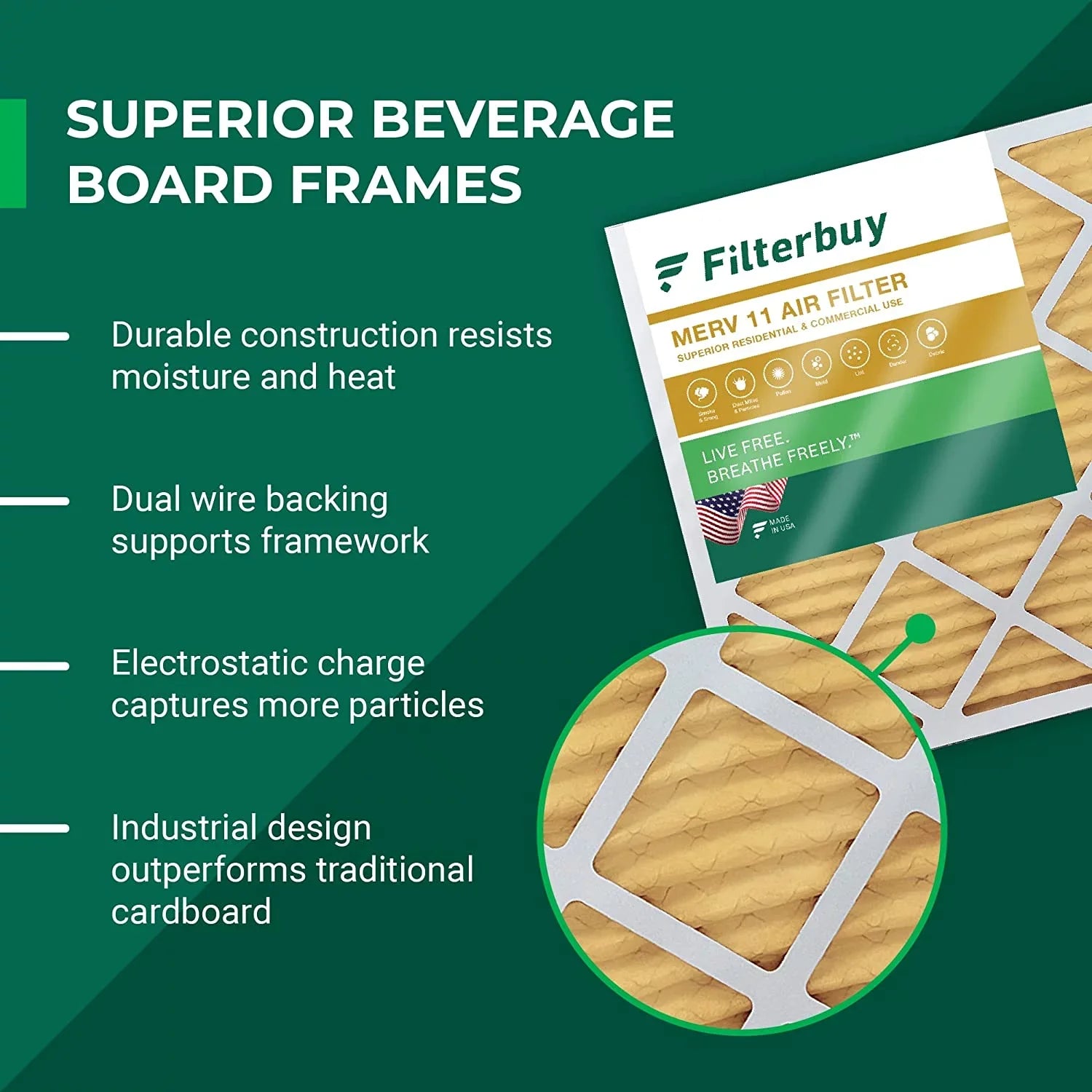 HVAC Furnace Pleated (6-Pack) 16x21x1 11 Filters AC MERV Air Filterbuy