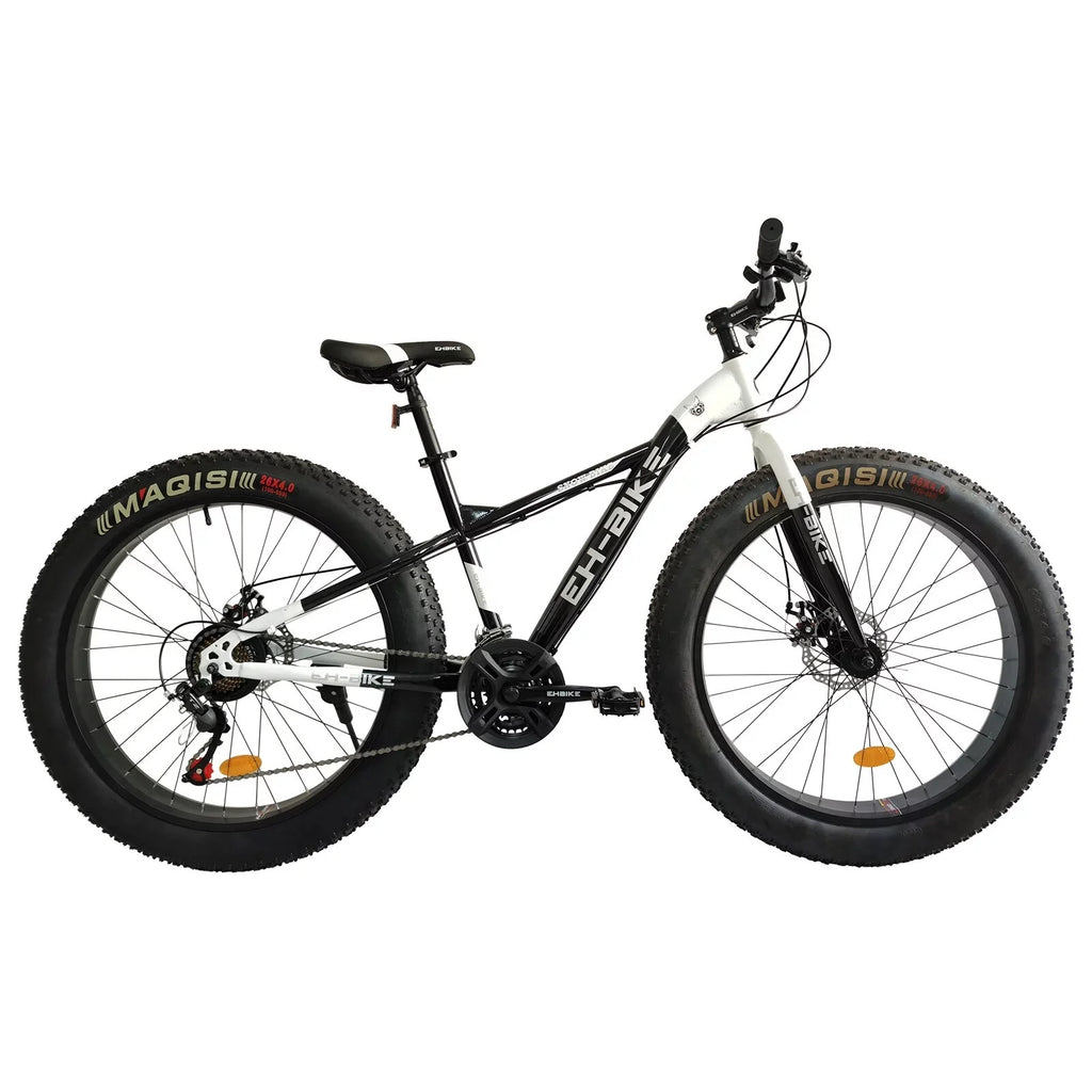 Brakes Fat Blue Knobby - and 4-Inch 26-Inch Front Tires, Mens Steel 7-Speed, Tire 76x24.8x40in Mountain Frame, Wide Bike, Rear Wheels,