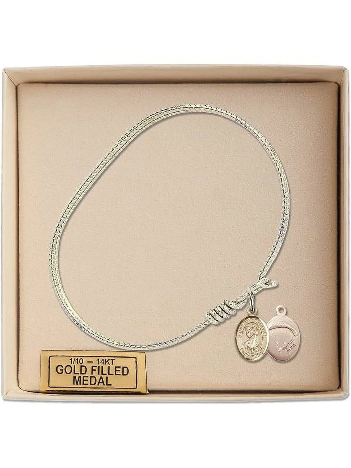 St. inch w/ Bangle Oval Gold-Filled Eye Christopher/Paratroopers Bracelet in Hook 6 1/4