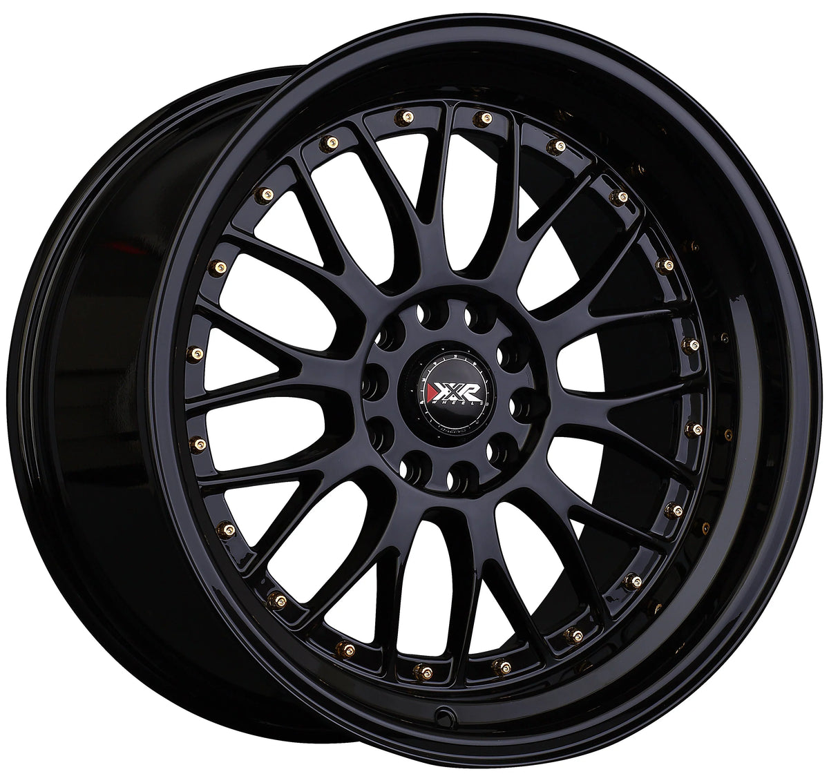 15x8 536 4x100/4x114.3 Black Wheel 20et / Rivets XXR Gold