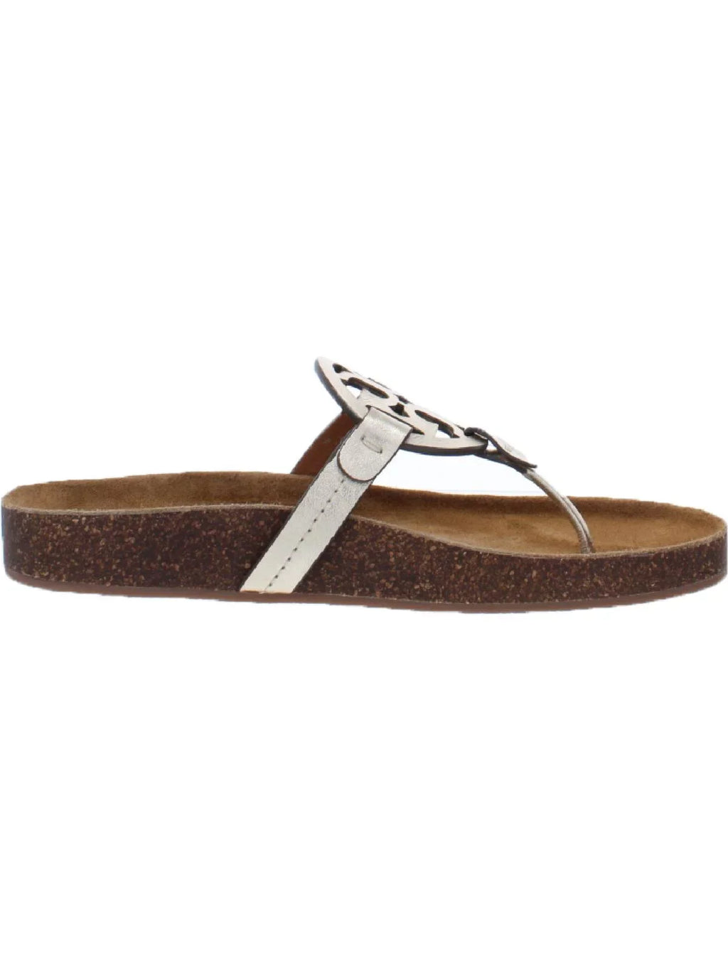 Women's Tory Slide Burch Ergonomic Leather Cloud Miller Metallic Sandals