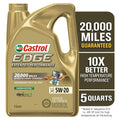 Advanced 5W-20 Synthetic Motor Oil, Castrol Extended EDGE 5 Quarts Performance Full