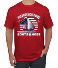 RED Print American Bobby, 4X-Large Red, Flag Americana T-Shirt, Military Everyone Wild Men's Deployed US / Remember Pride Friday Sleeve