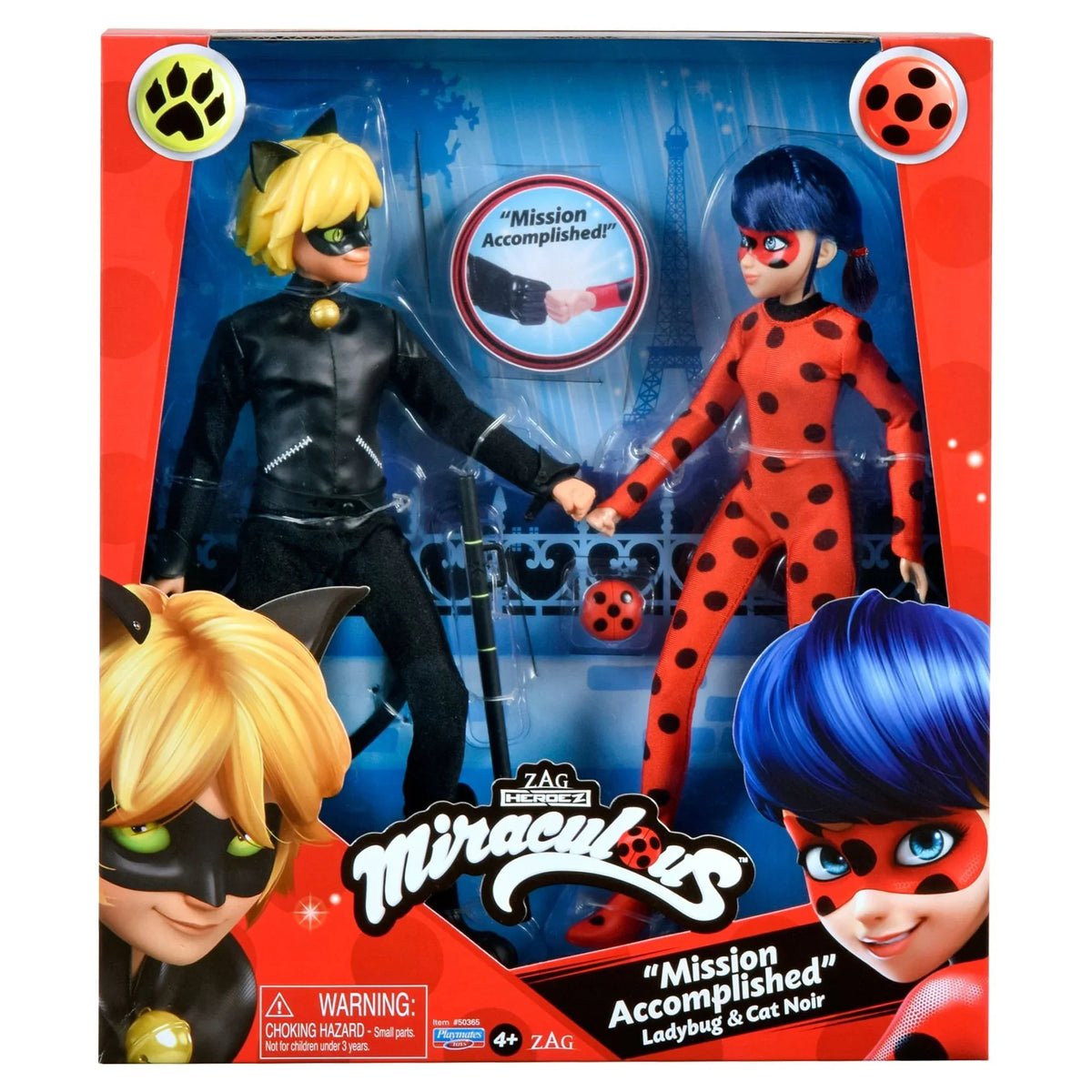 Doll Pieces Noir Ladybug Mission and 4 Playset, Accomplished Miraculous Cat