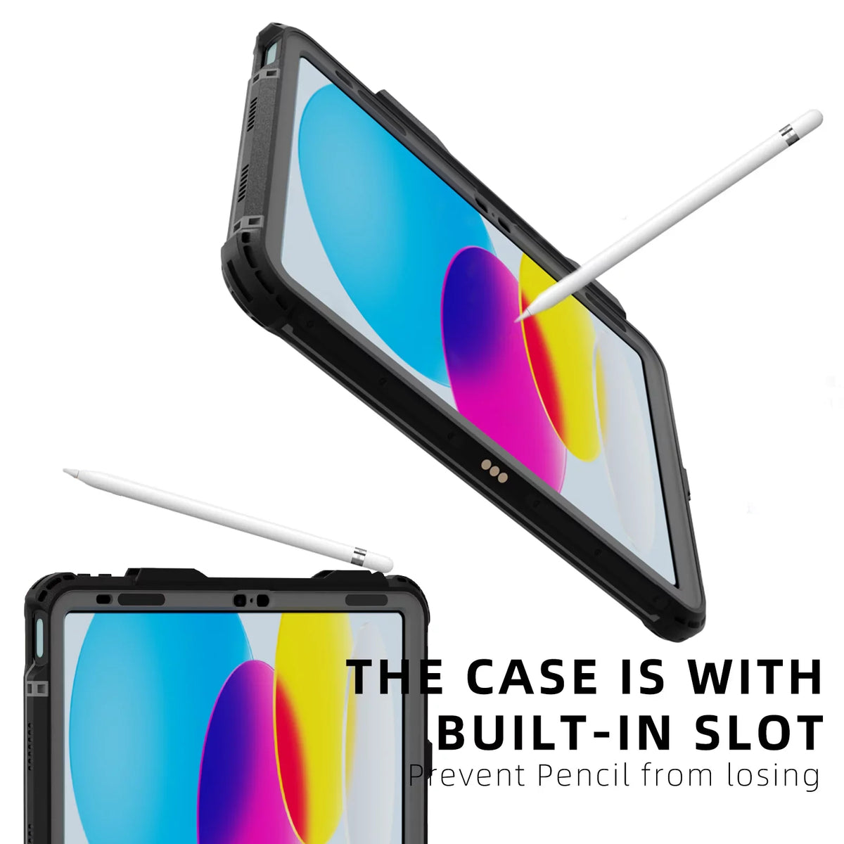 Screen Bracket Case Pencil Kickstand 10.9" Protector Underwater IP68 (2022) iPad Dustproof Shockproof with Waterproof Case Swivel Holder 10th for Genetation Protective Strap Carrying Rugged K-Lion