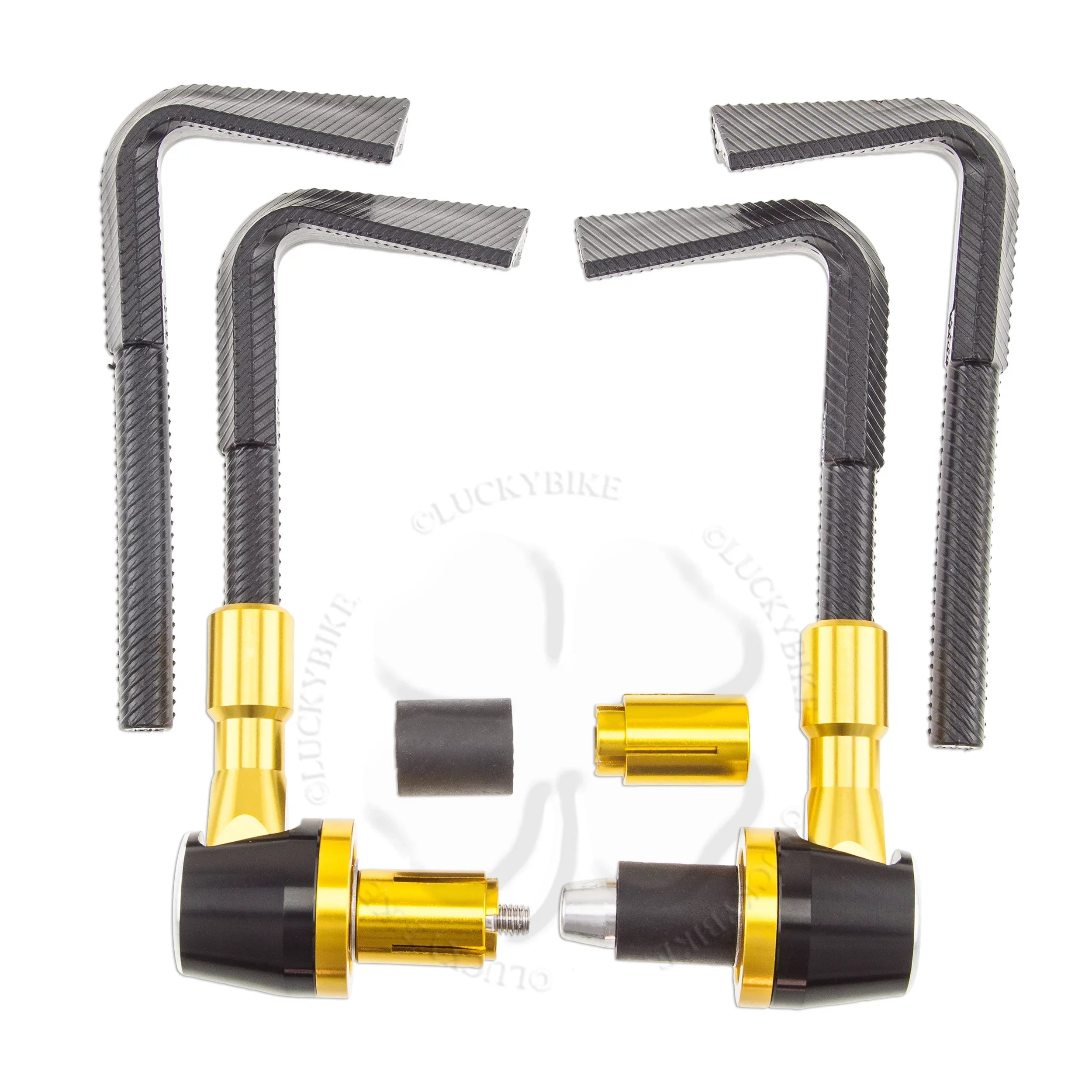 Gold Race Bar Guard 6mm Hand Block 7/8" Universal End PVC & Lever CNC