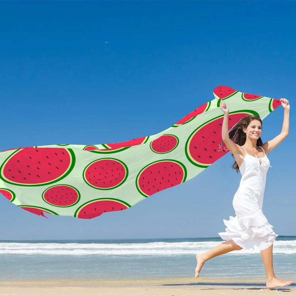 With Scarves Seeds Silk Women Wrap Neck for Scarf Long Watermelon Hyjoy Girls Shawl Lightweight