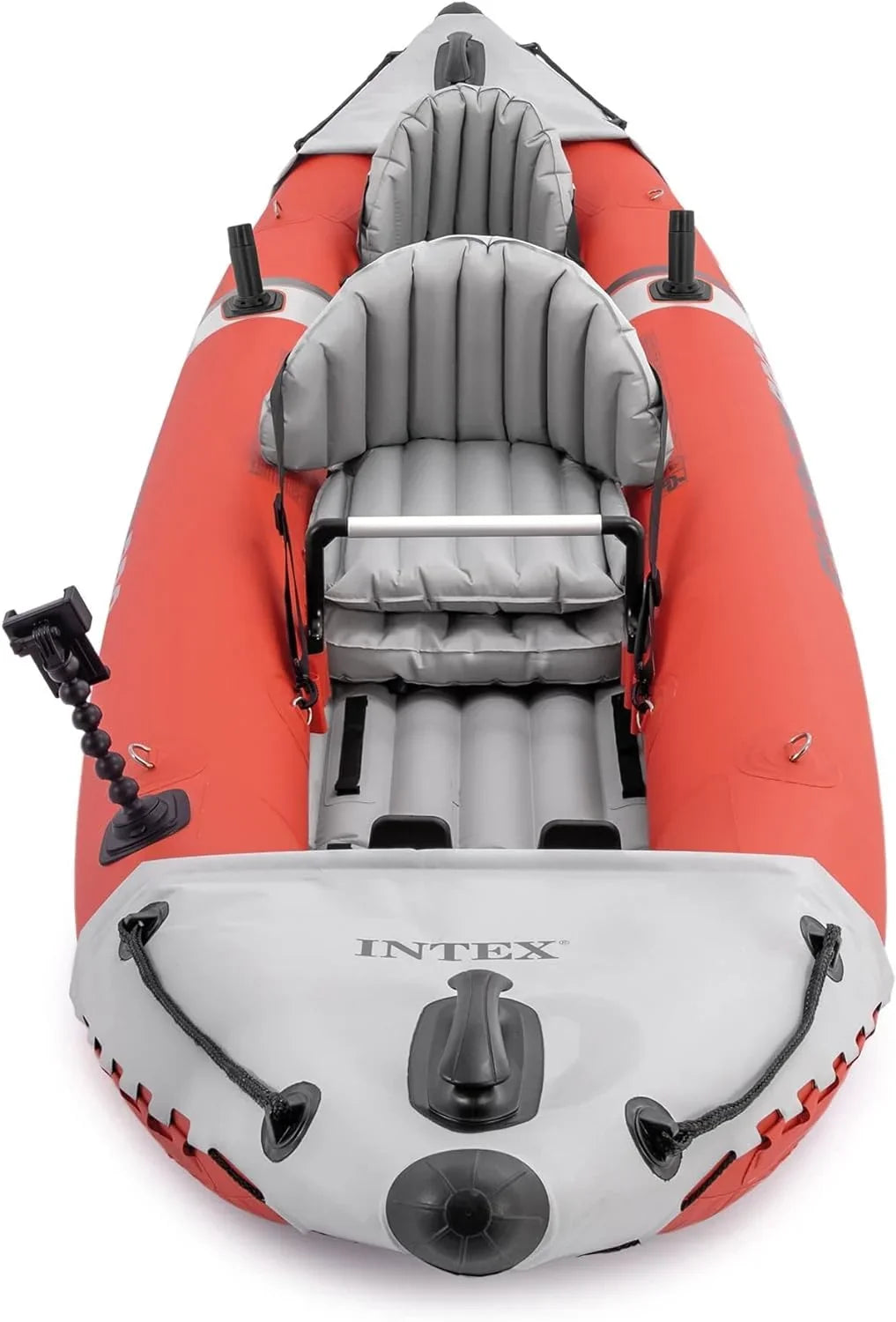 Handles and – Series: Pro Deluxe – Seat Bucket 86in Includes Grab Rod Pump Excursion Kayak PVC Inflatable Kayak – High-Output Adjustable Fishing Holders SuperTough Paddles INTEX –