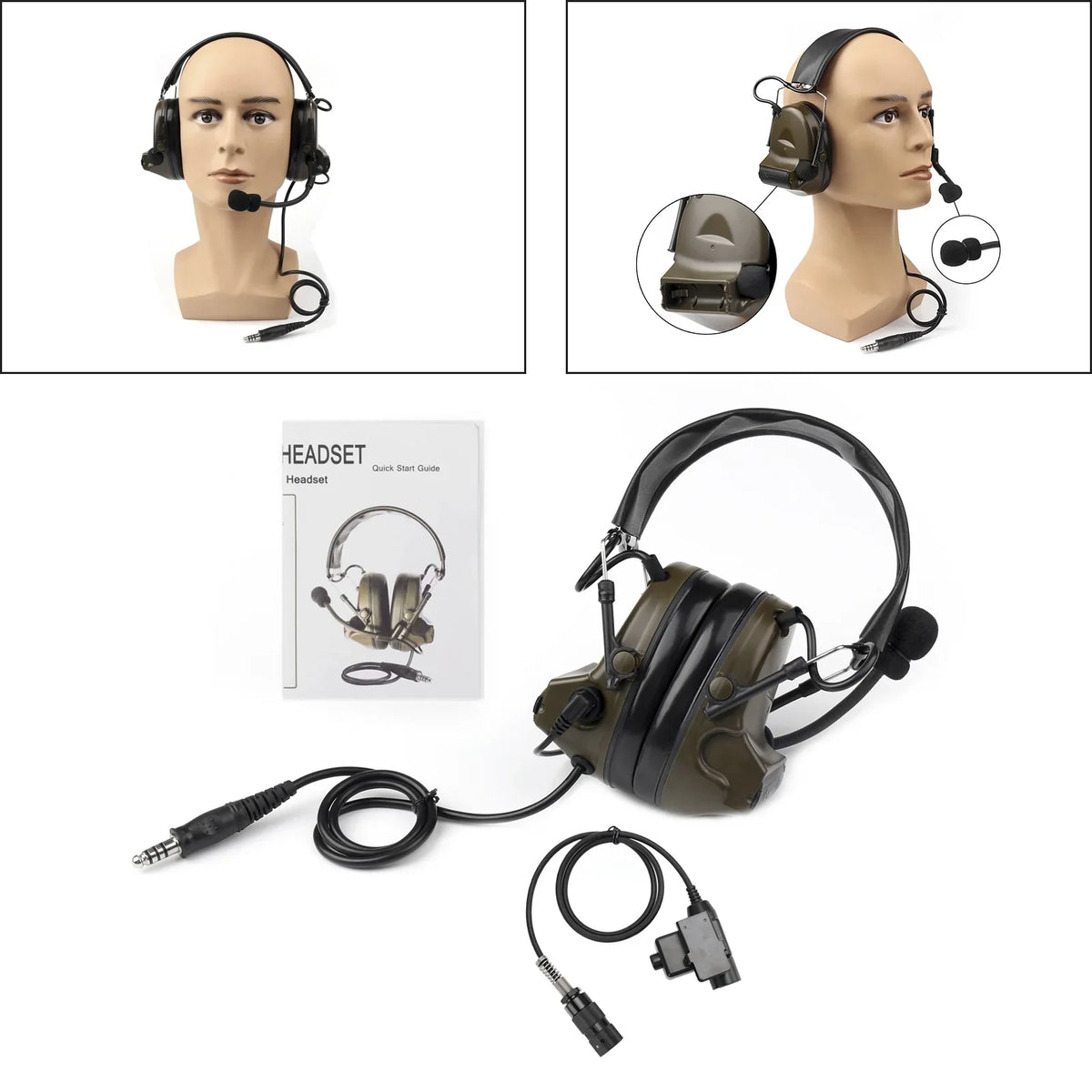 with Microphone Radio AN/PRC-148 Handle for Z Headset Tactical U329 H50 AN/PRC-152,