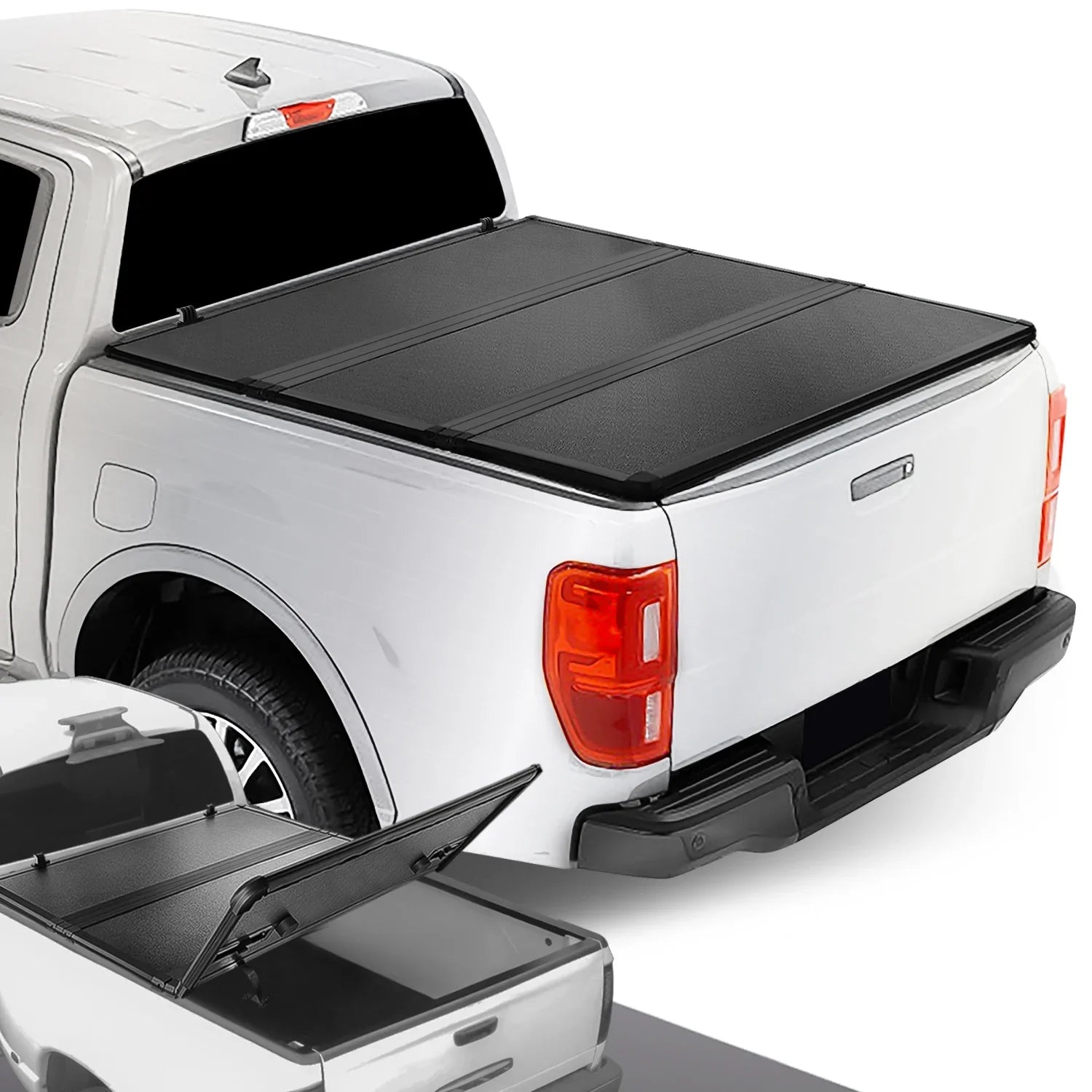 Ranger to Truck Top Motoring FRP Black Tri-Fold Aluminum 2019 Short 5Ft For Frame Tonneau 2021 Bed TTC-HARD-090 Ford DNA 20 Powdercoated Hard Cover