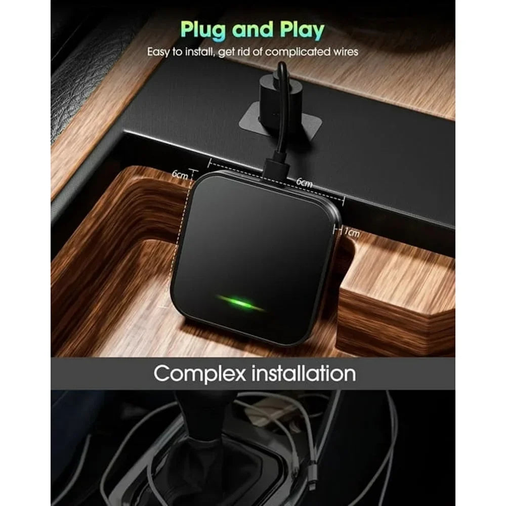 For iOS Car Apple Dongle, Carplay Navigation Black Auto Player Box Adapter Wireless
