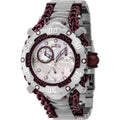 Quartz White & Gladiator Dial Silver Chronograph Burgundy, Watch, Womens