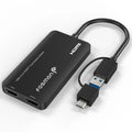 Dual USB-C, Graphics Fosmon USB Monitors Mac Windows Adapter, OS Support Displays 4 3/4, Thunderbolt USB 3.0 Splitter Monitor & Video USB-A, 4K@30Hz+1080P@60Hz, Display to 2.0 HDMI HDMI Adapter, for 6