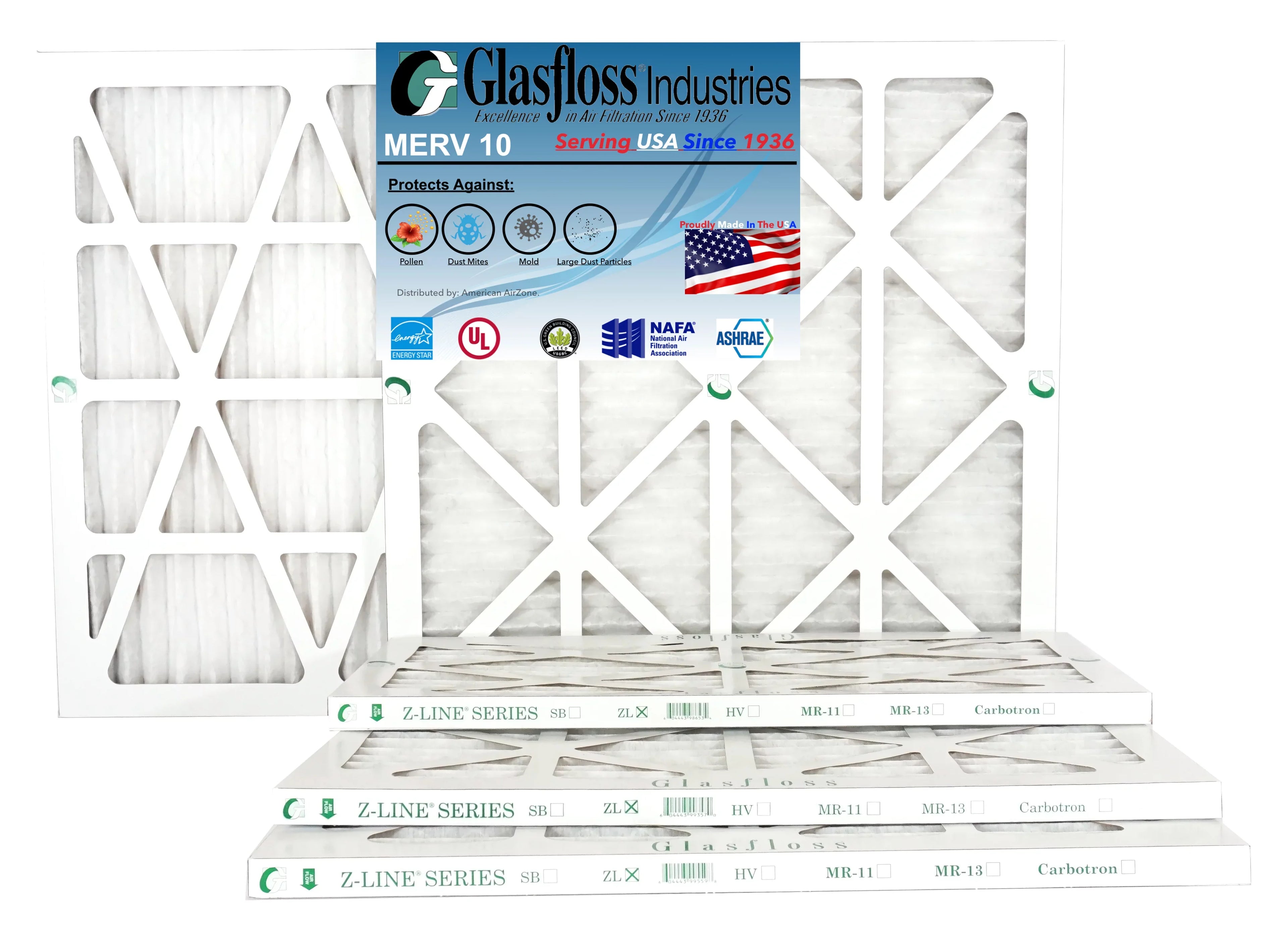 (Actual Glasfloss 10 - 24x36x1 inch) - - Made MERV -Qty:4 USA in Furnace Air 35.5x7/8 Filter 23.5 Size: x
