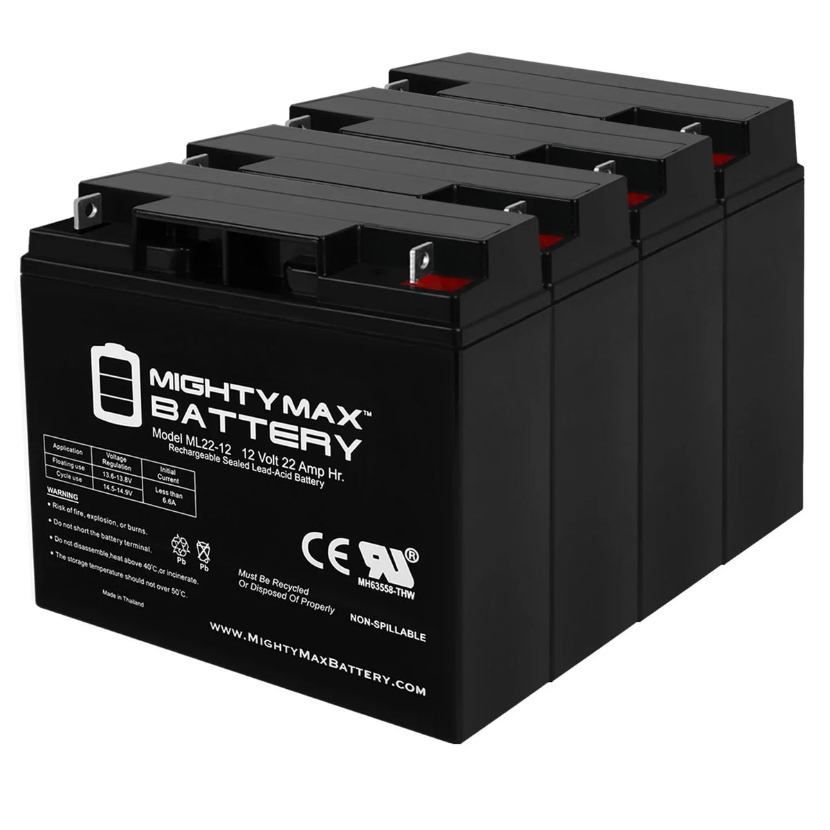 12V Jr 200 Pack - Scooter for Wheelchair Alante Battery 4 GP 22AH