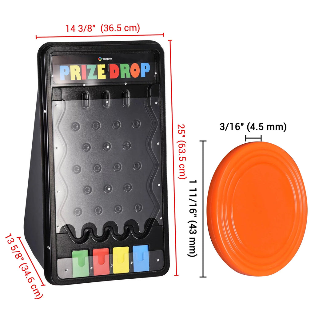 Tradeshow Prize WinSpin Drop Disk 25" Board Home Pucks w/20 Game Drop