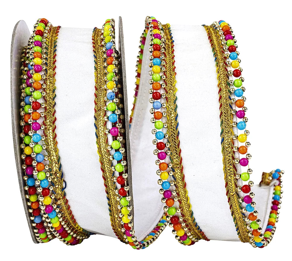 2-1/2 5 Reliant Ribbon - Yards White, Inch, 93923W-030-40D, Ribbon,