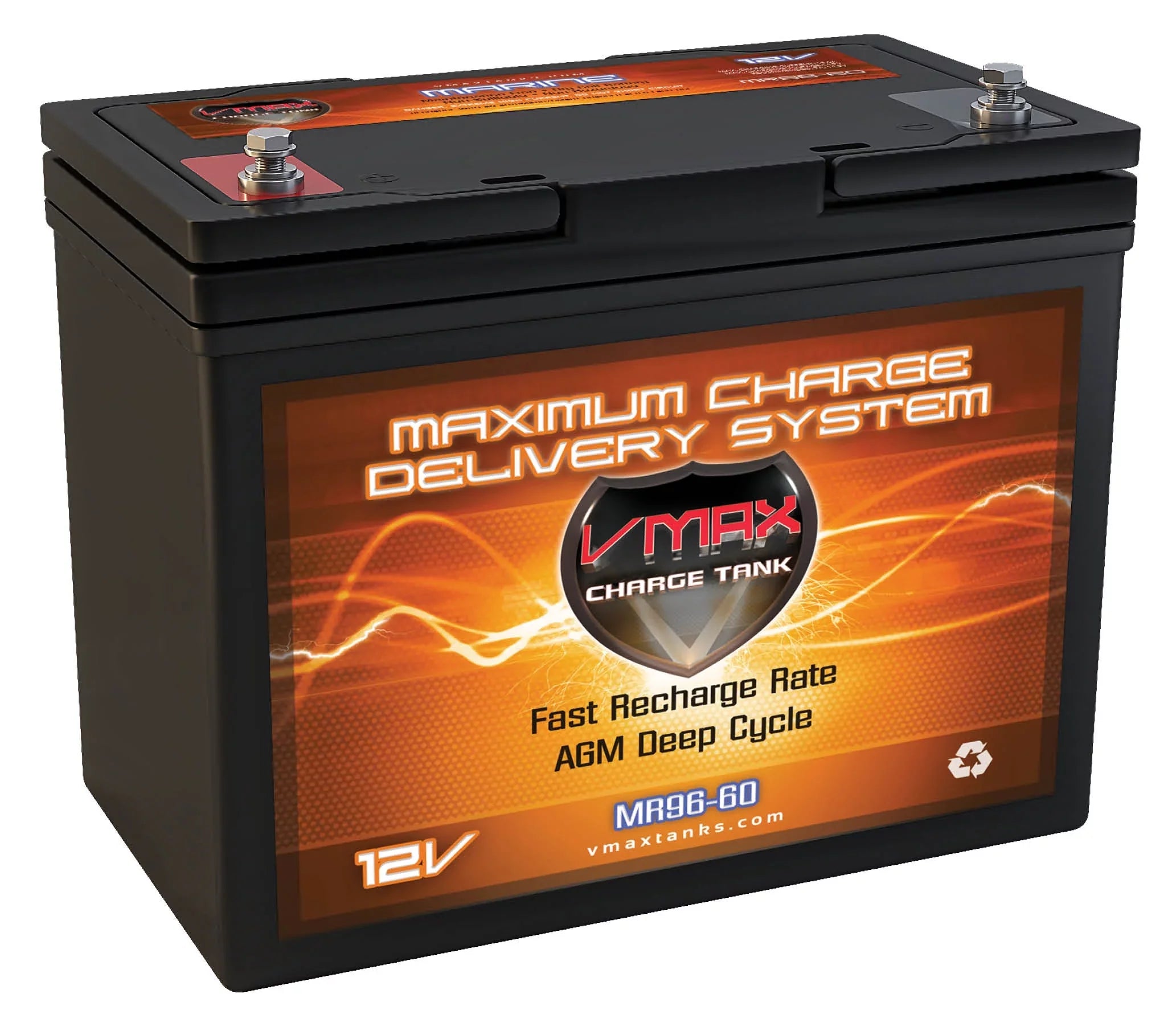 12V for 12V-40lb Trolling Deep Control AGM 60Ah Minn Motor Max Hand MR96-60 - Endura VMAX Cycle Kota Battery 40 Marine