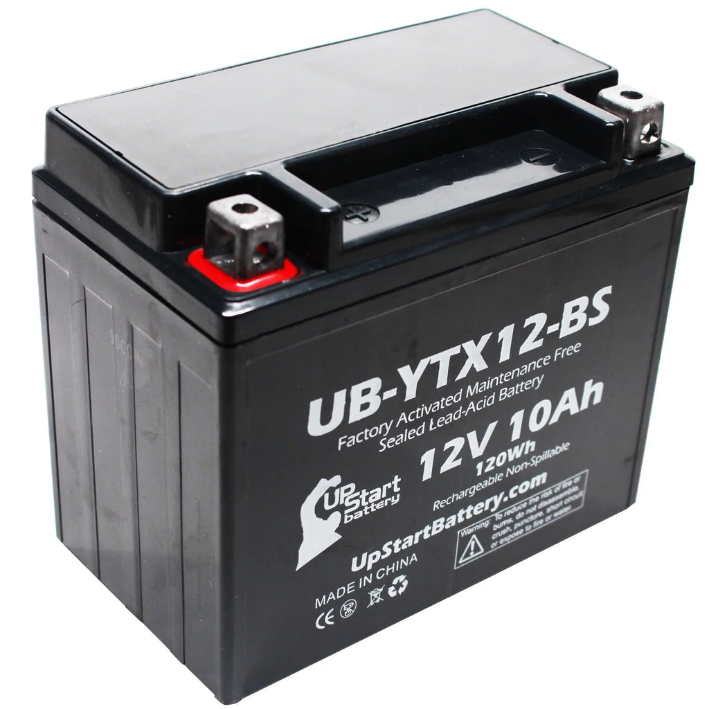 UpStart GSX-R1000 Factory Battery 2001 Replacement - Suzuki Motorcycle Maintenance 12V, Activated, Free, UB-YTX12-BS Battery 10Ah, 1000 CC