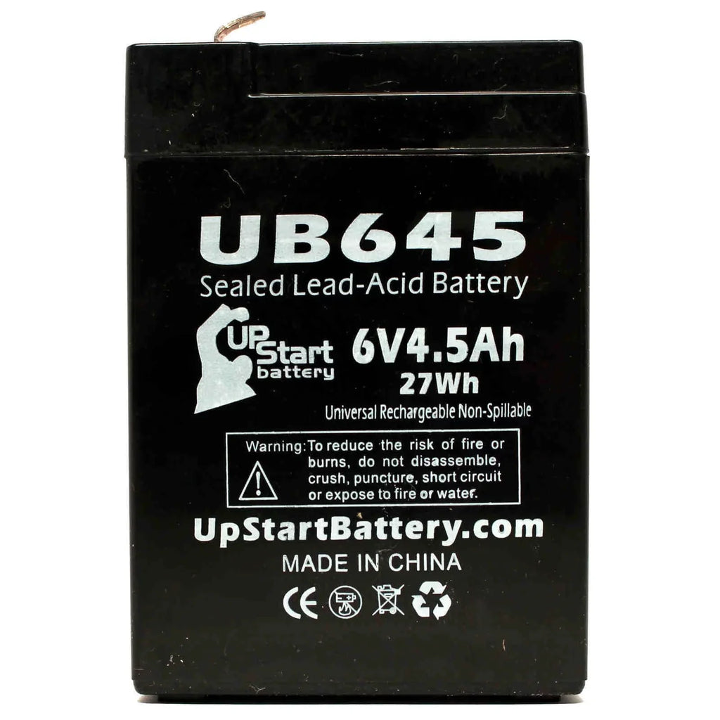 '- Includes BCPRO 4500mAh, - Lite Adapters Replacement AGM, to F1 F2 Pack Lead Terminal, 5x SLA) Universal Compatible Battery Terminal Tripp 4.5Ah, Battery 10 850 - UB645 Sealed (6V, Acid F1