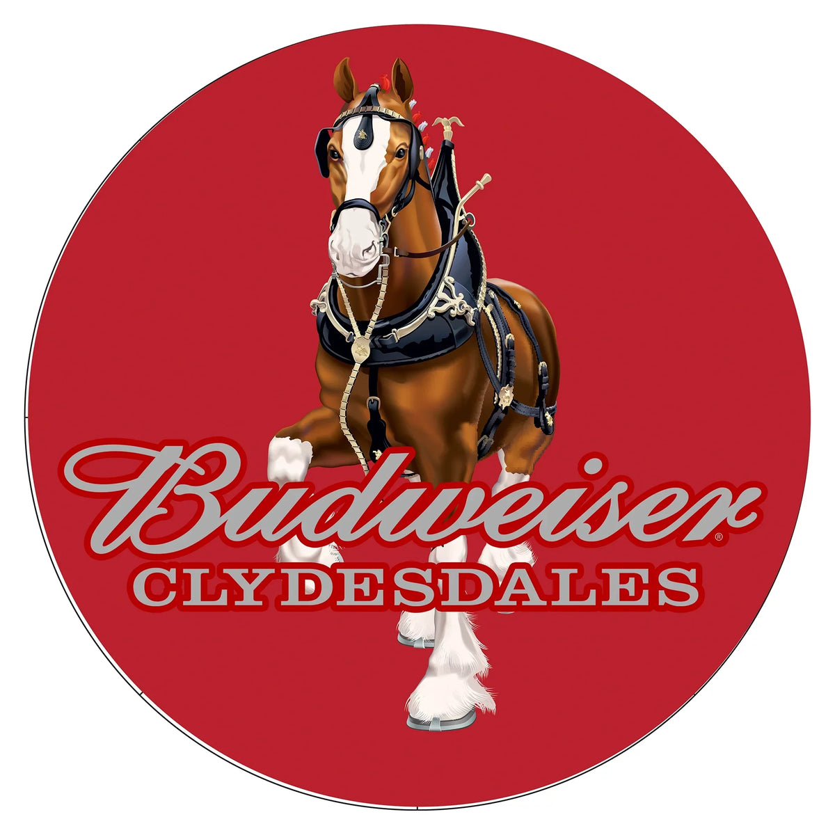 Red Clydesdale Budweiser - Back Swivel Stool Bar with