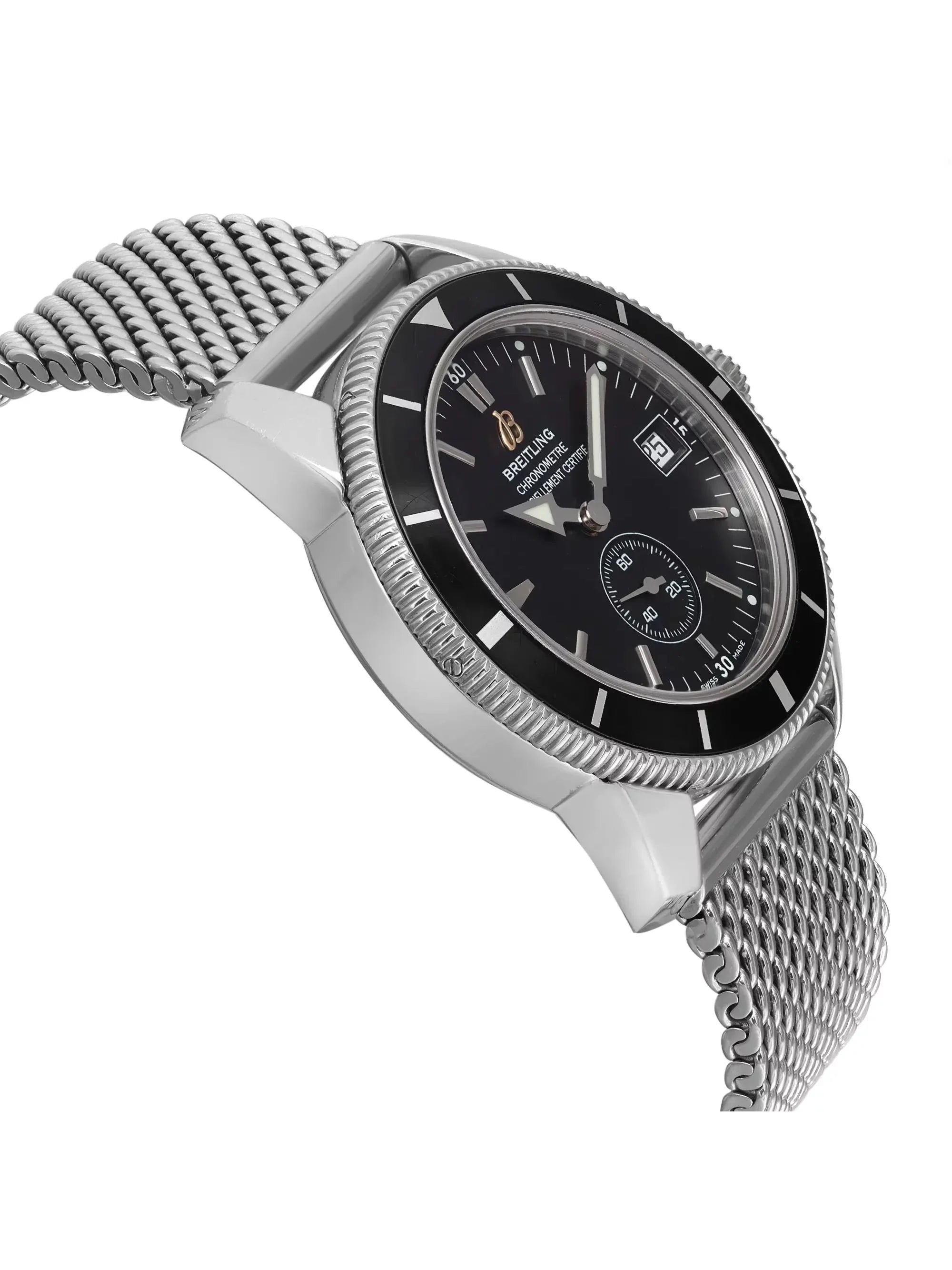 Black Heritage Dial Breitling Mens Watch 38mm SuperOcean A3732024-B869SS Steel