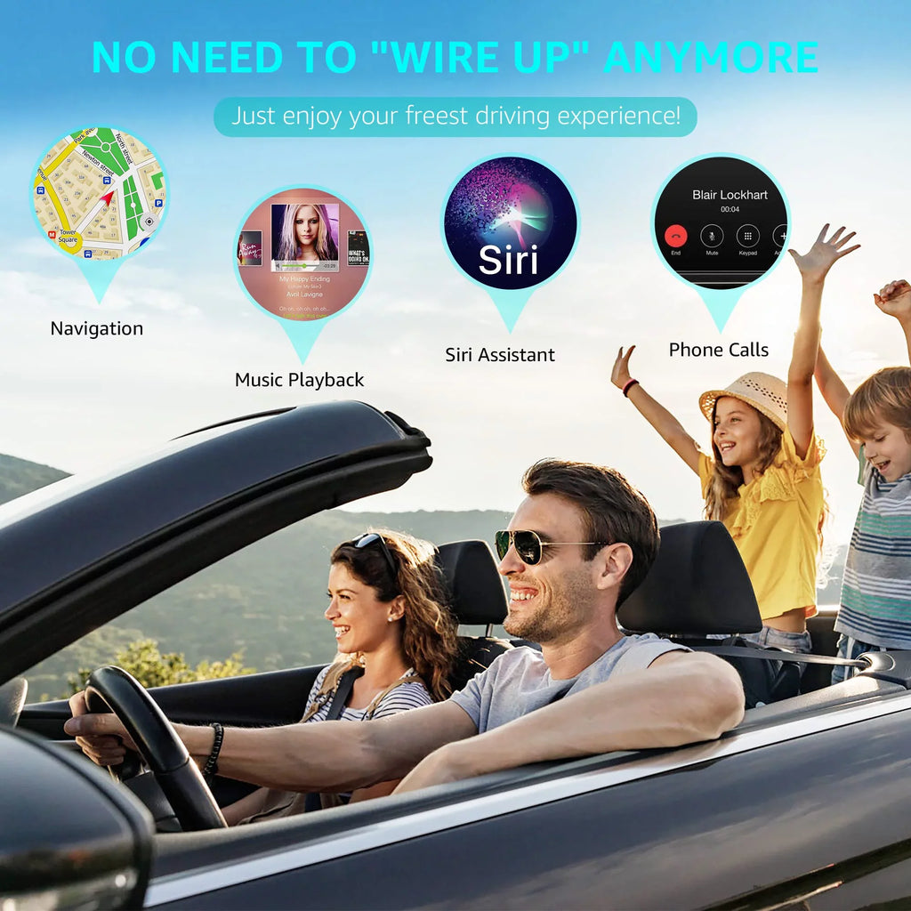 Connect Plug Wired Auto for CarPlay Dongle Wireless Cars Online & Wireless Play CarPlay Delay for Factory Cars, Convert Update CarPlay, CarPlay Emlimny No to Adapter, Wired