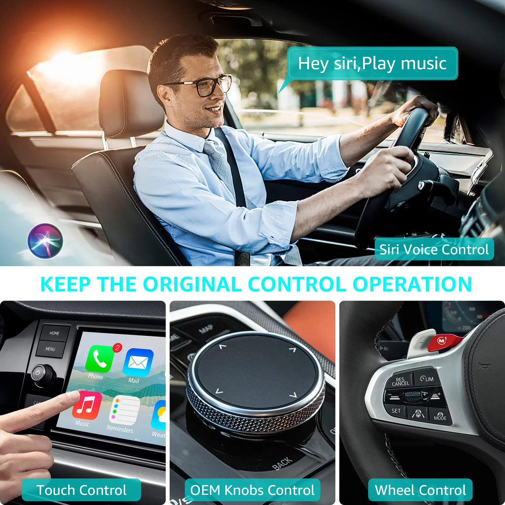 Connect Plug Wired Auto for CarPlay Dongle Wireless Cars Online & Wireless Play CarPlay Delay for Factory Cars, Convert Update CarPlay, CarPlay Emlimny No to Adapter, Wired