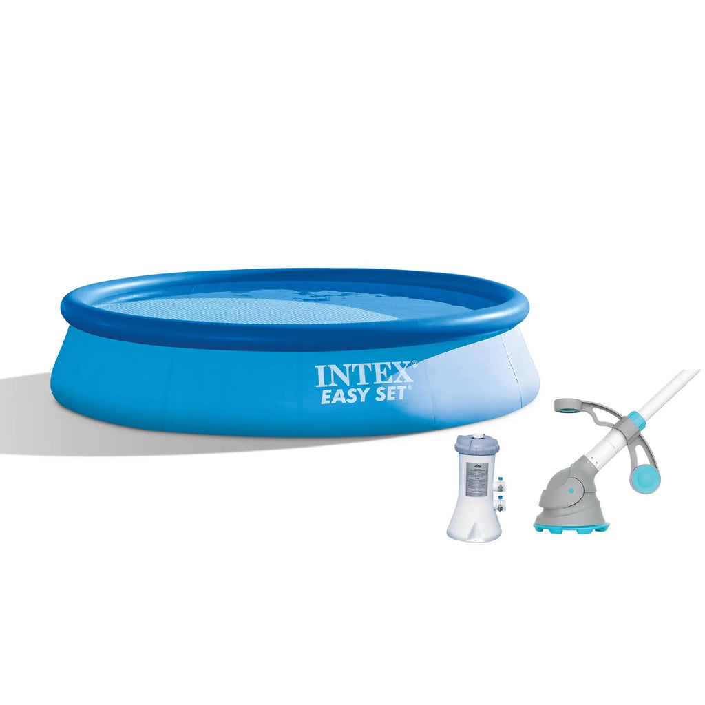 Intex 30in 12ft Ground Automatic & Pool x with Above Filter Set Pump Vacuum Easy