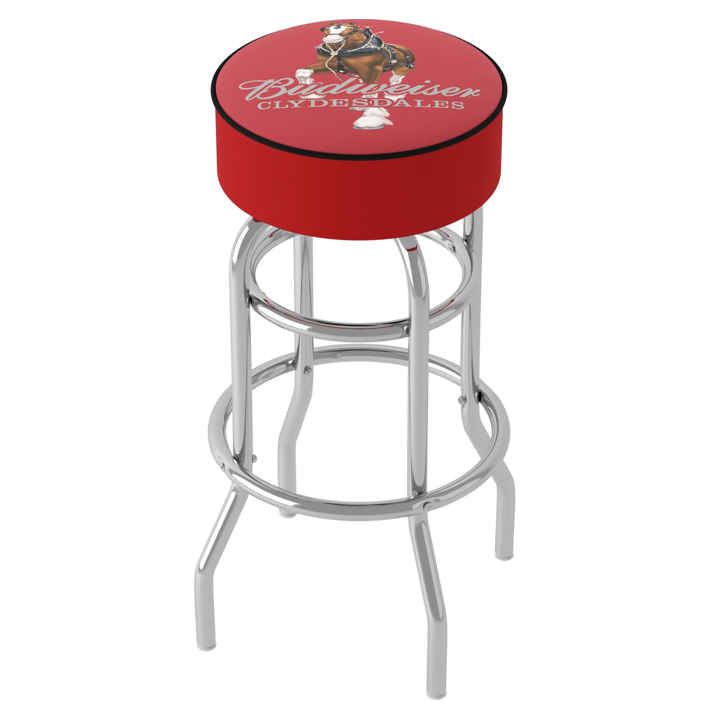 Stool Clydesdale - Red Budweiser Swivel Padded Bar