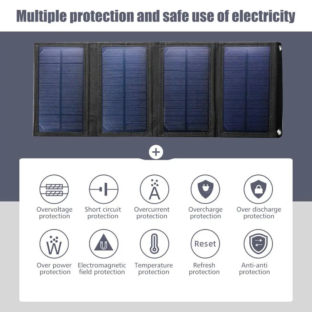Portable Outdoors for Bank Solar Phone 80W Solar Hiking Panel Fishing Emergency Power Waterproof Charger Camping Charger Phone Solar