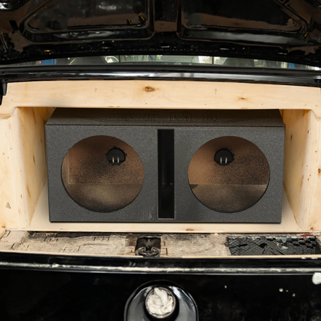 Port Spray w/ QPower Box Bedliner Sub Dual Subwoofer Vented 15" QBOMB15V