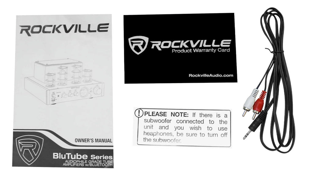 Amp/Home Rockville Ceiling 6.5" Theater Receiver+(8) Speakers LED White Tube