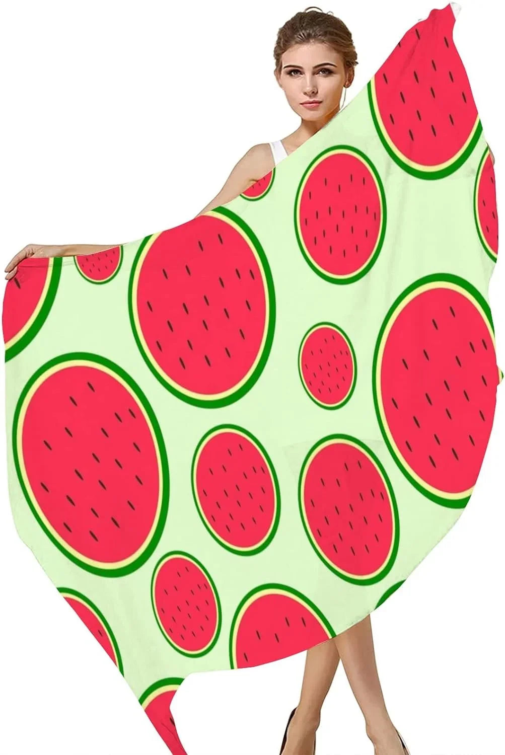 With Scarves Seeds Silk Women Wrap Neck for Scarf Long Watermelon Hyjoy Girls Shawl Lightweight