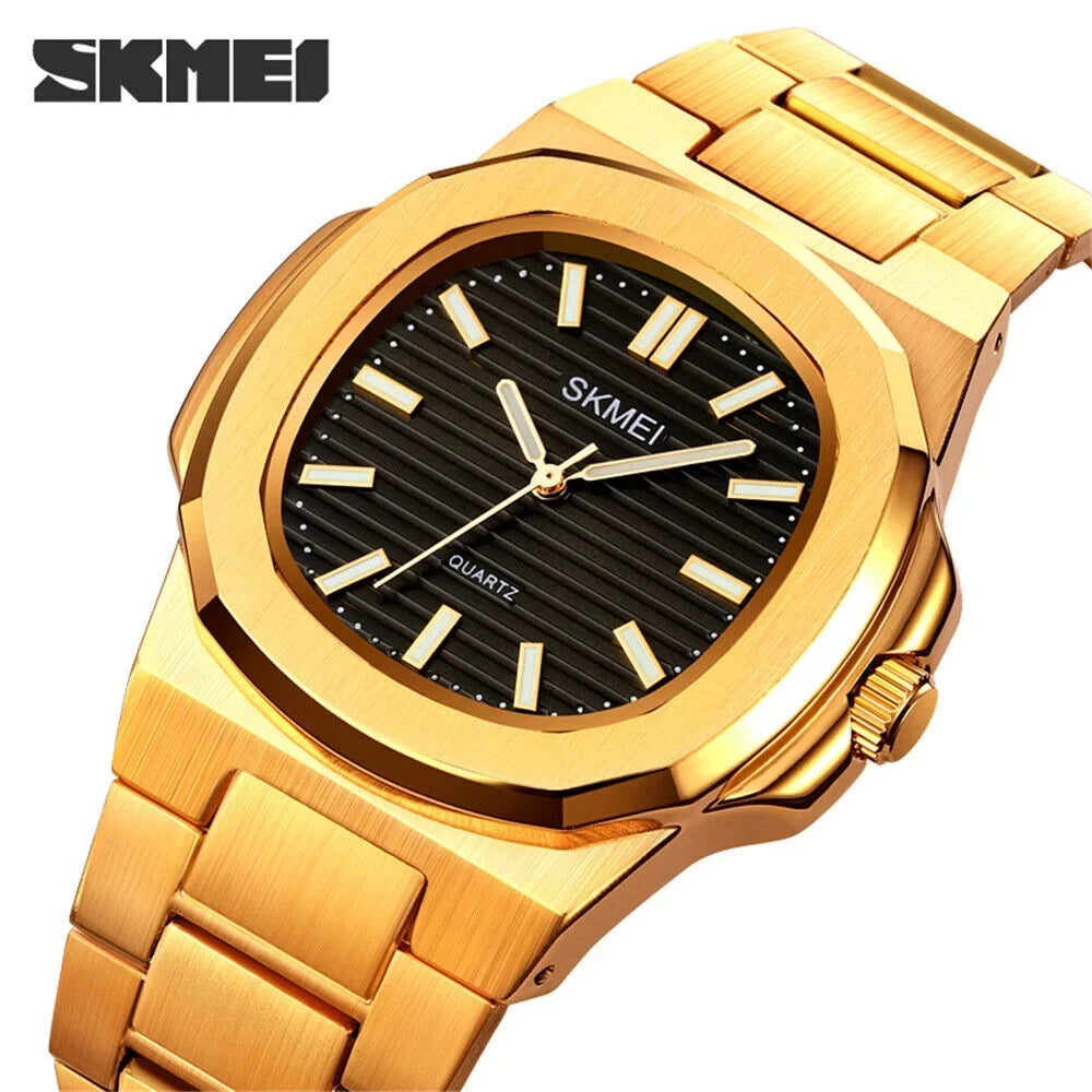 Luxury Watch Steel Business Gold Male For Men Gift Wristwatch Quartz