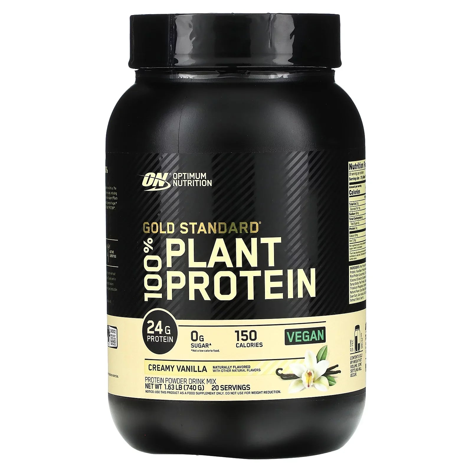 Plant 100% 1.63 Gold Standard Protein, (740 lbs Creamy g) Nutrition Optimum Vanilla,