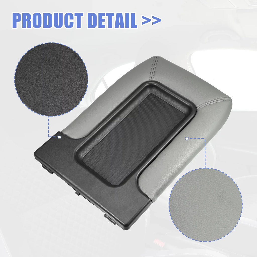 Escalade Center Gray Seat Faux Console Cover for Cadillac Bargains Protector Unique Lid Armrest Box Leather 2003-2004