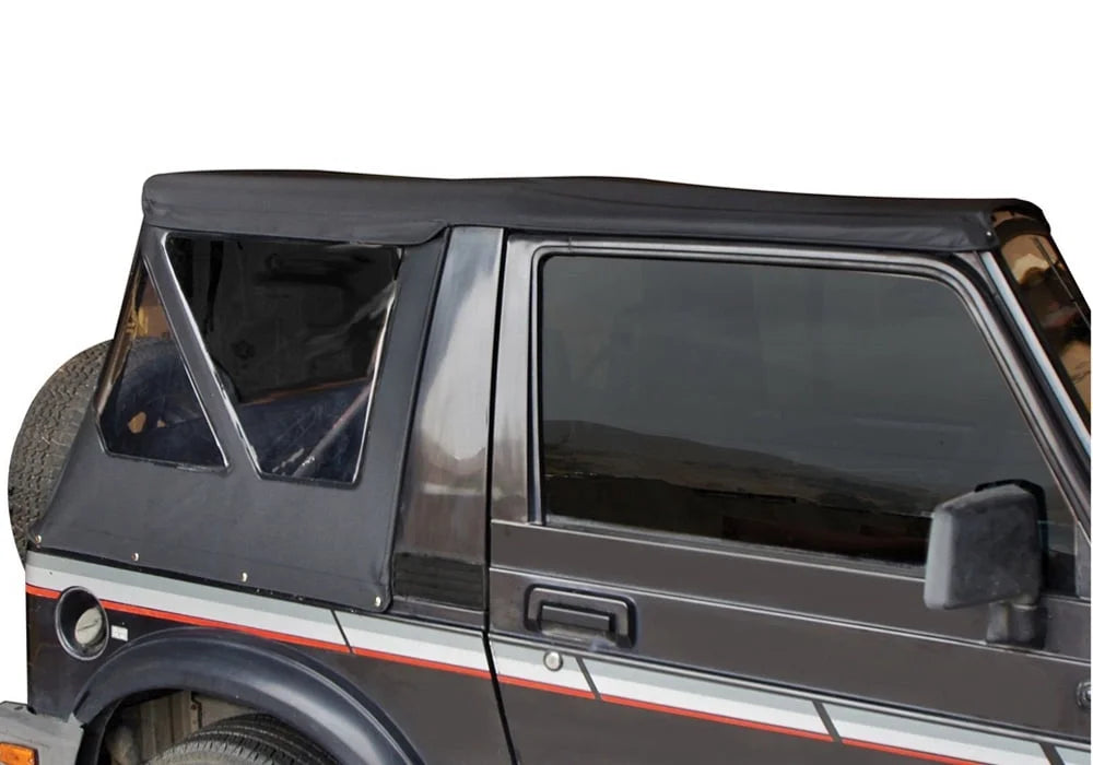 With Samurai, Tinted RealTruck by Diamond Factory Zippered Black Replacement Windows Soft Top Rampage 98535 1986-1994 For Suzuki