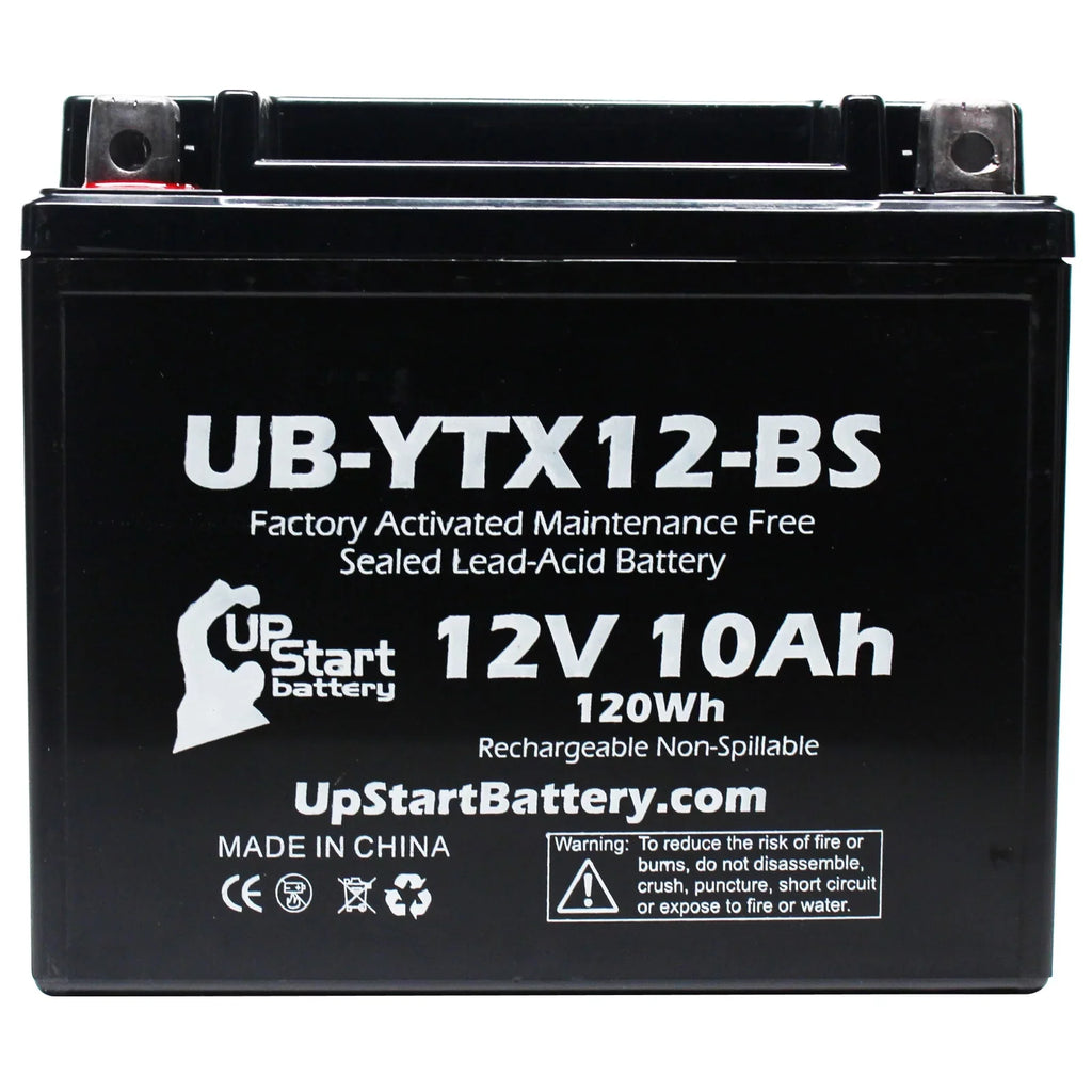 UpStart GSX-R1000 Factory Battery 2001 Replacement - Suzuki Motorcycle Maintenance 12V, Activated, Free, UB-YTX12-BS Battery 10Ah, 1000 CC