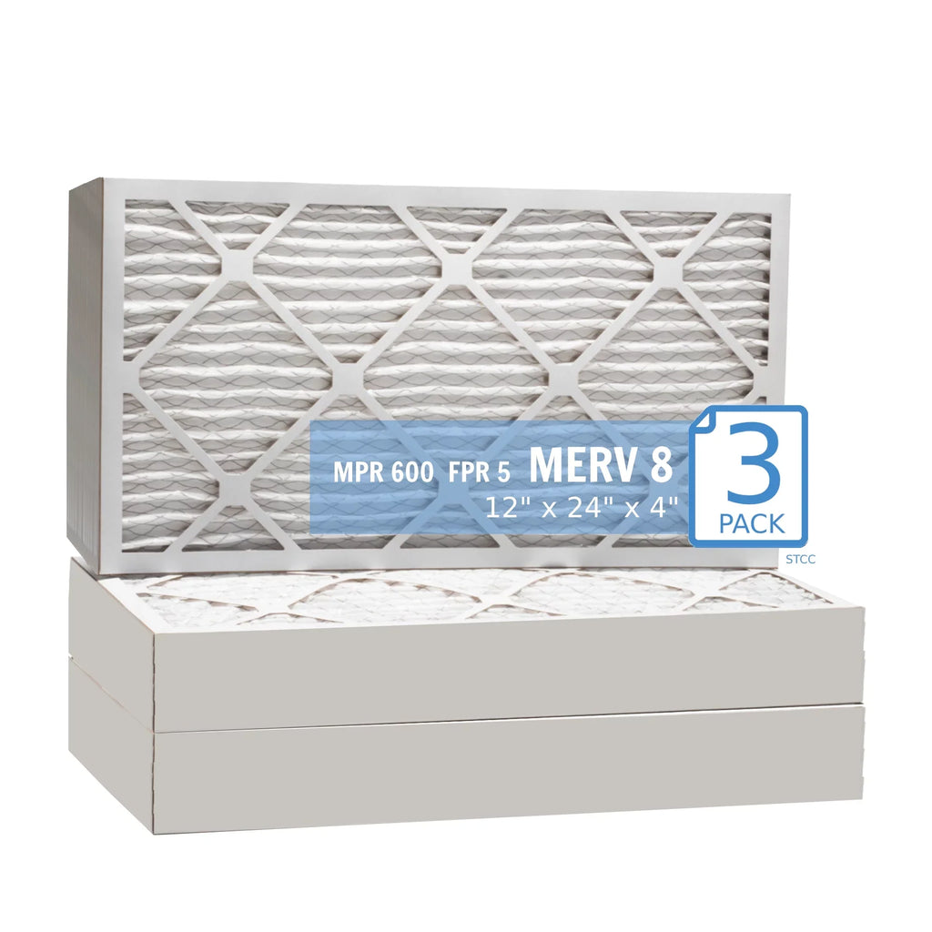 MERV Surface Extended (3 Hi-E Filter, 40 Pack) Pleated 8, 12x24x4, Purolator Mechanical Air