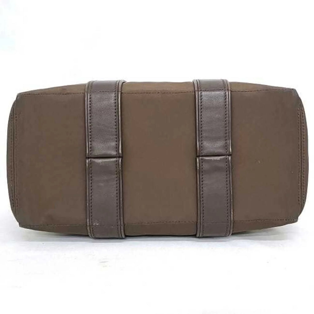 Leather PM Brown Silver HERMES Handbag Nylon Pre-Owned Women's Acapulco Tote Hermes (Fair) Bag