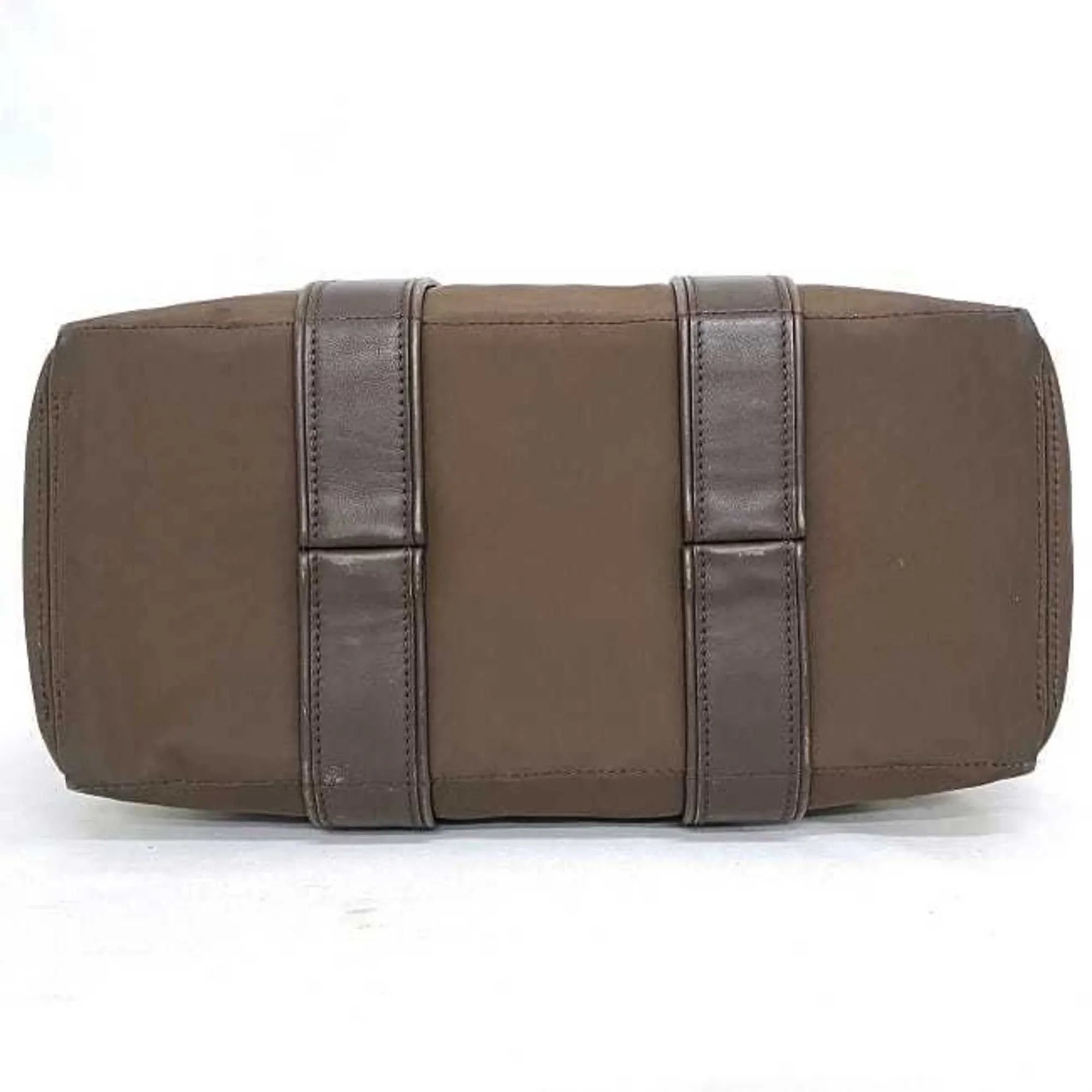 Leather PM Brown Silver HERMES Handbag Nylon Pre-Owned Women's Acapulco Tote Hermes (Fair) Bag