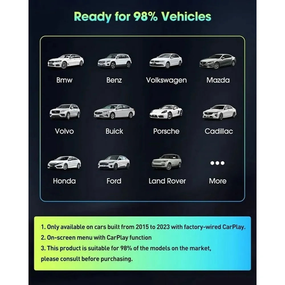 For iOS Car Apple Dongle, Carplay Navigation Black Auto Player Box Adapter Wireless