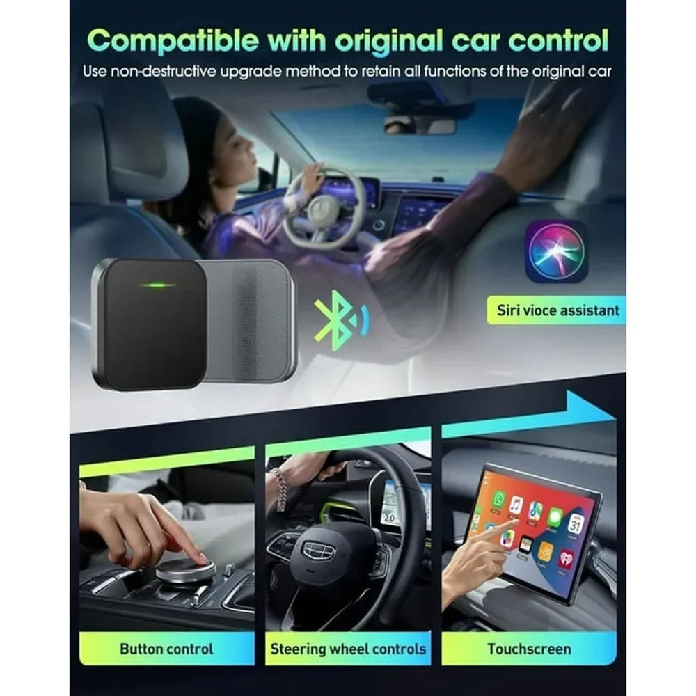 For iOS Car Apple Dongle, Carplay Navigation Black Auto Player Box Adapter Wireless