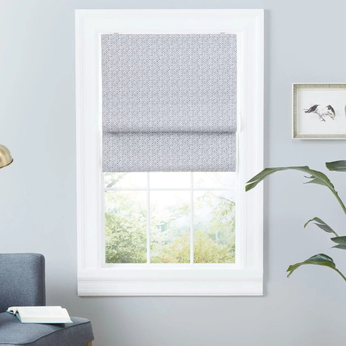 Shade, Exclusive 34"x64", Grey Home Esme Blackout Roman Dark Total
