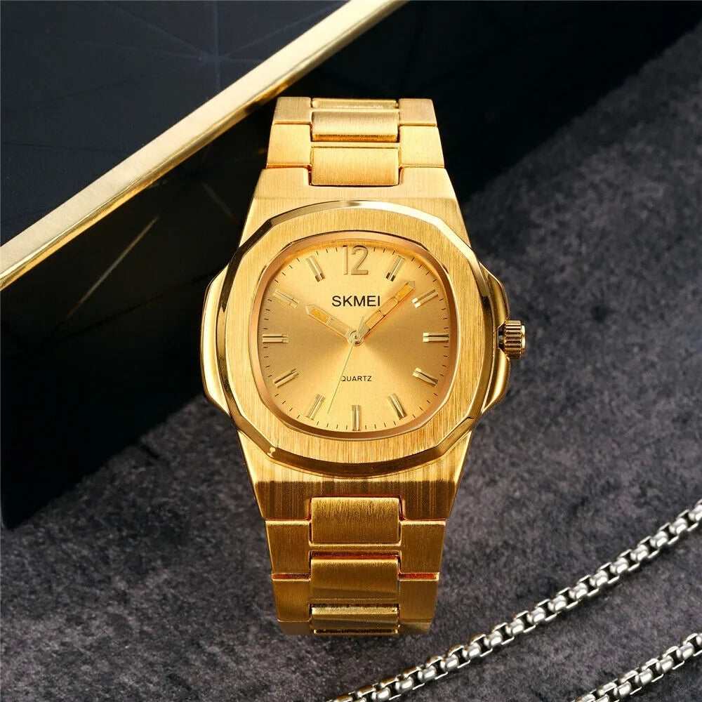 Luxury Watch Steel Business Gold Male For Men Gift Wristwatch Quartz