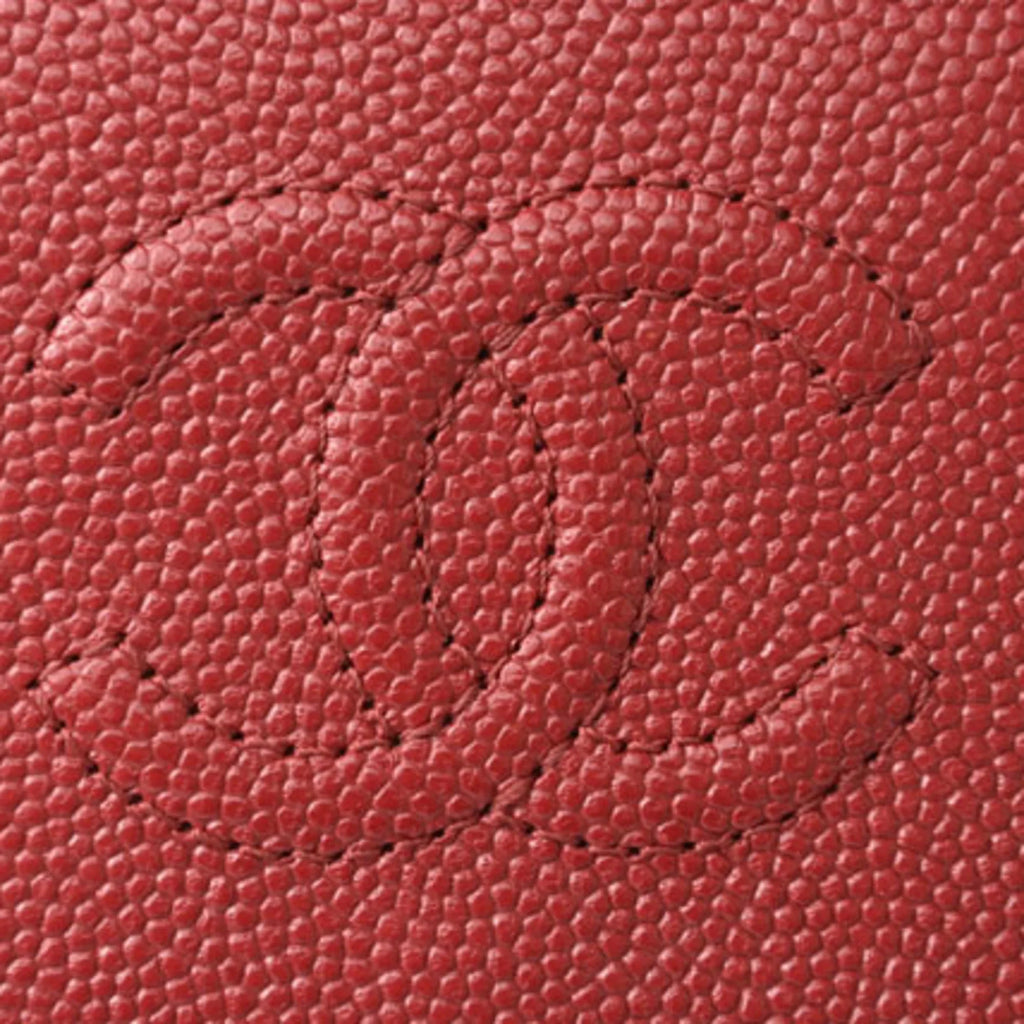 here CHANEL Chanel skin (Like Pre-Owned wallet mark caviar New) dark red