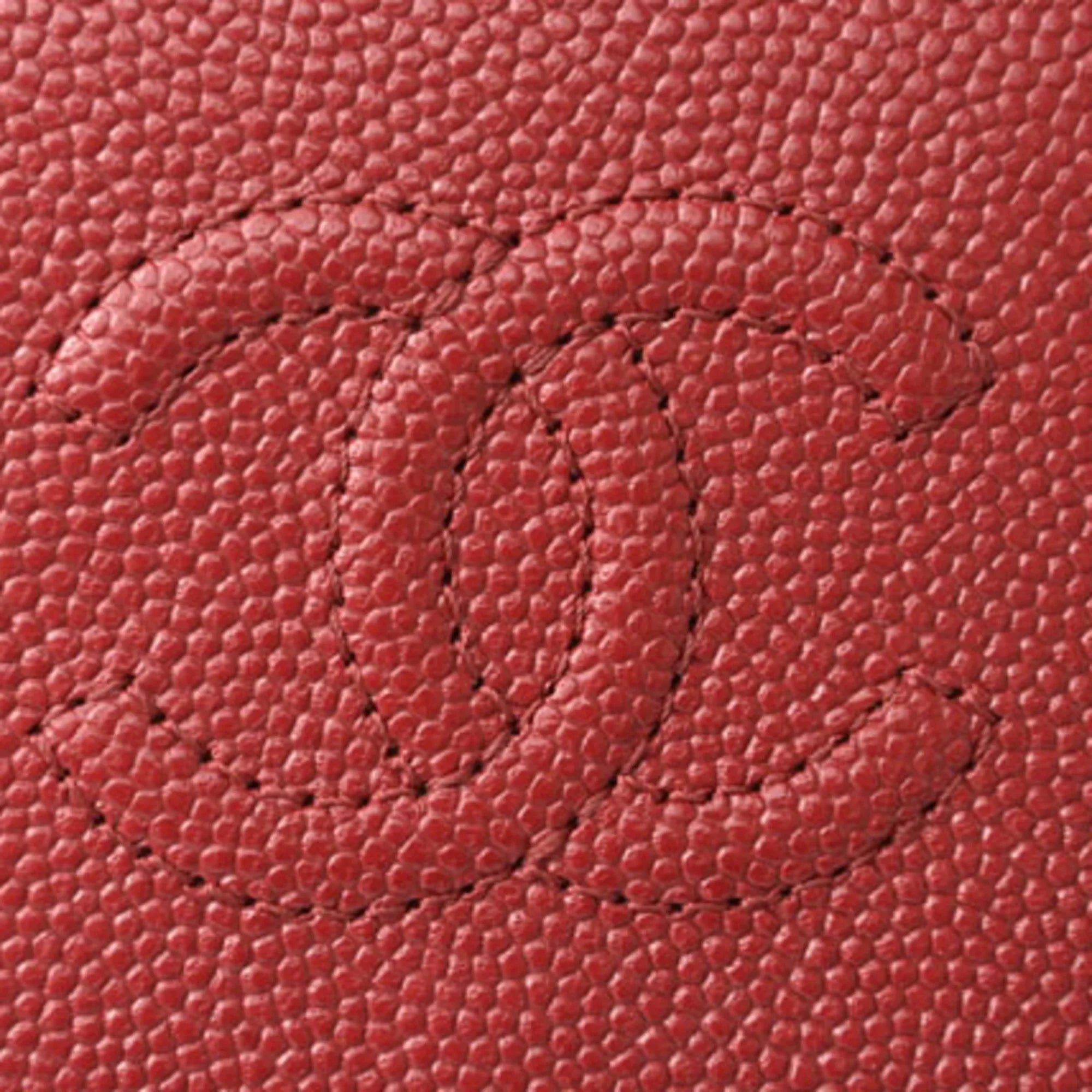 here CHANEL Chanel skin (Like Pre-Owned wallet mark caviar New) dark red