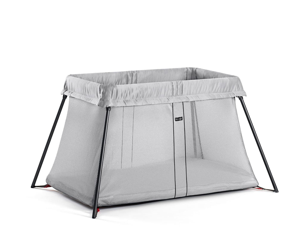 Travel BabyBjorn Bundle Crib and Fitted Sheet Pack Silver Light
