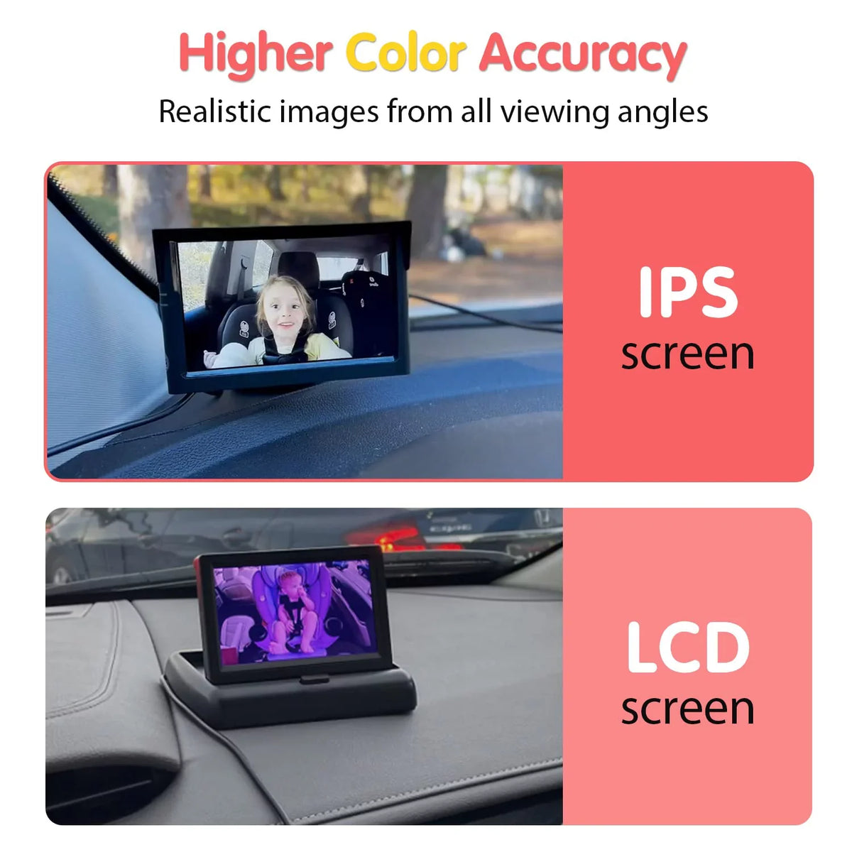 Car Camera Back Seat Camera Baby Observing Driving 3X Car Night Monitor Zoom Baby Camera Luckview While Facing Monitor Safety HD Vision, Rear Baby for Car Seat Car Children Baby